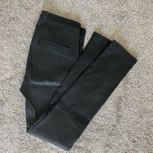 Helmut Lang black lambskin leather skinny pants, size 4